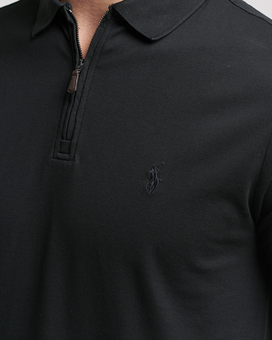 Herren | Poloshirts | Polo Ralph Lauren | Custom Slim Fit Half Zip Polo Black