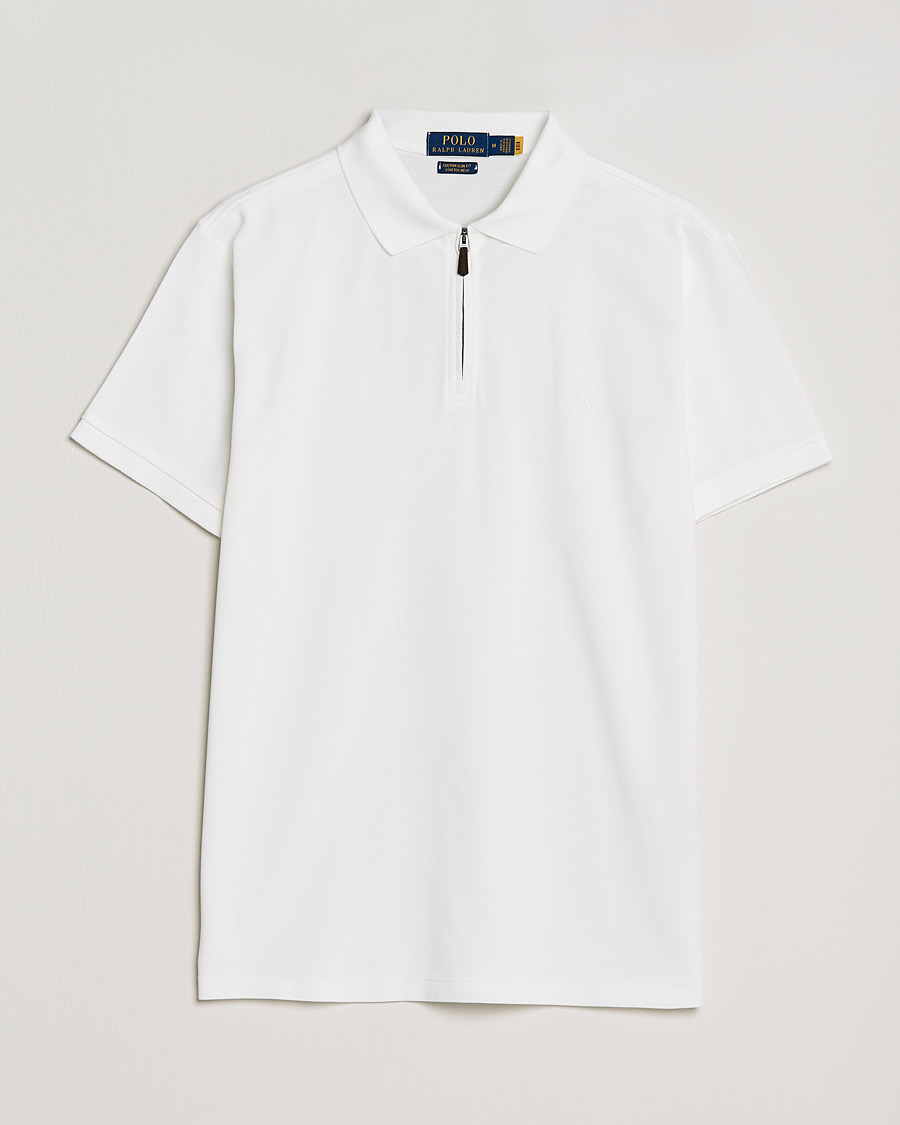 Herren | Poloshirts | Polo Ralph Lauren | Custom Slim Fit Half Zip Polo White