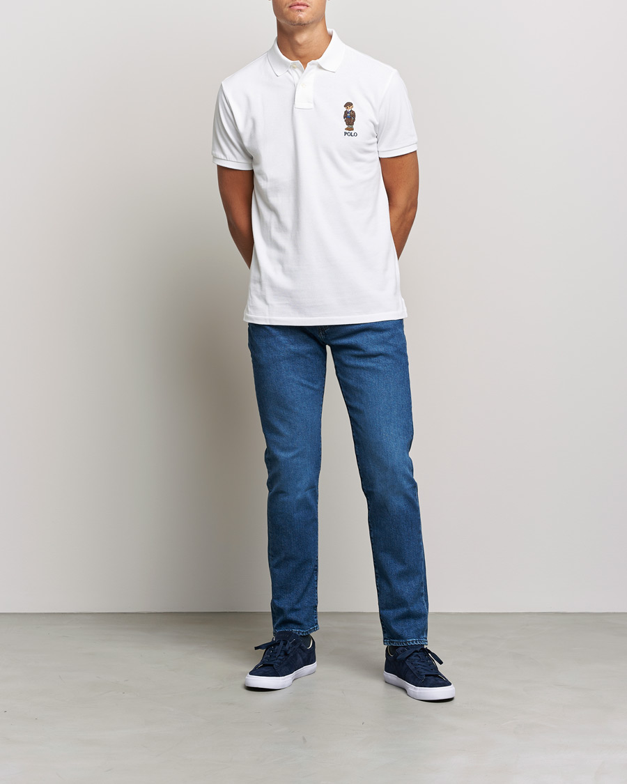 Herren | Poloshirts | Polo Ralph Lauren | Custom Slim Fit Denim Bear Polo White