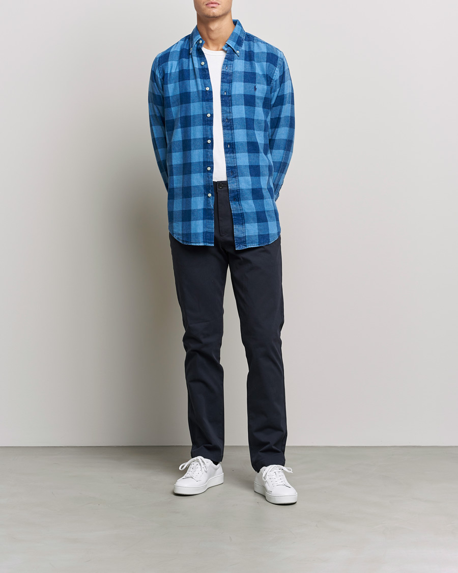 Herren | Hemden | Polo Ralph Lauren | Custom Fit Double Faced Checked Shirt Blue/Black