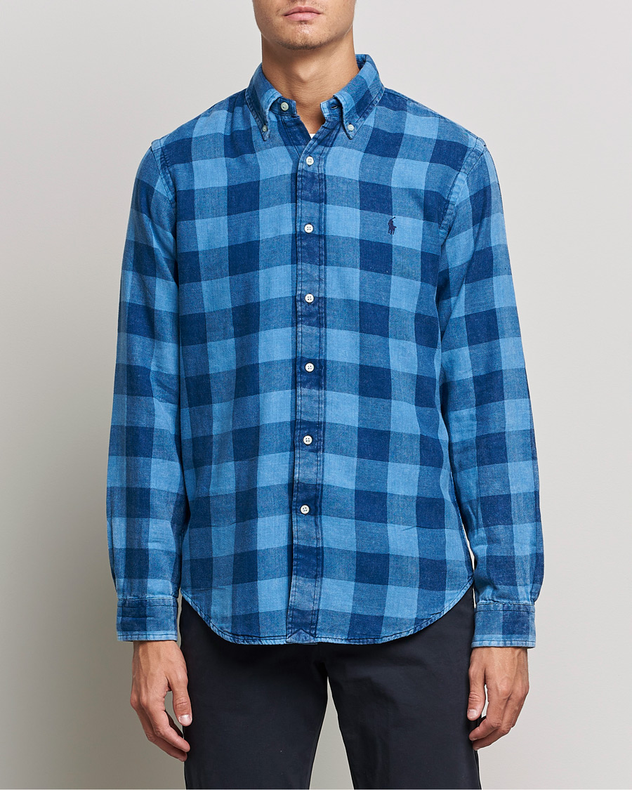 Herren | Hemden | Polo Ralph Lauren | Custom Fit Double Faced Checked Shirt Blue/Black