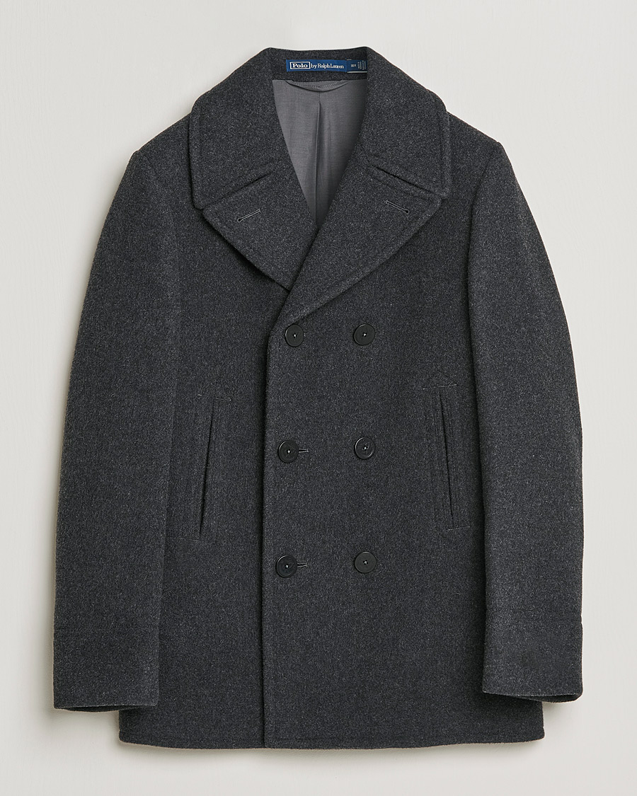 Herren | Jacken | Polo Ralph Lauren | Wool Melton Peacoat Navy Charcoal