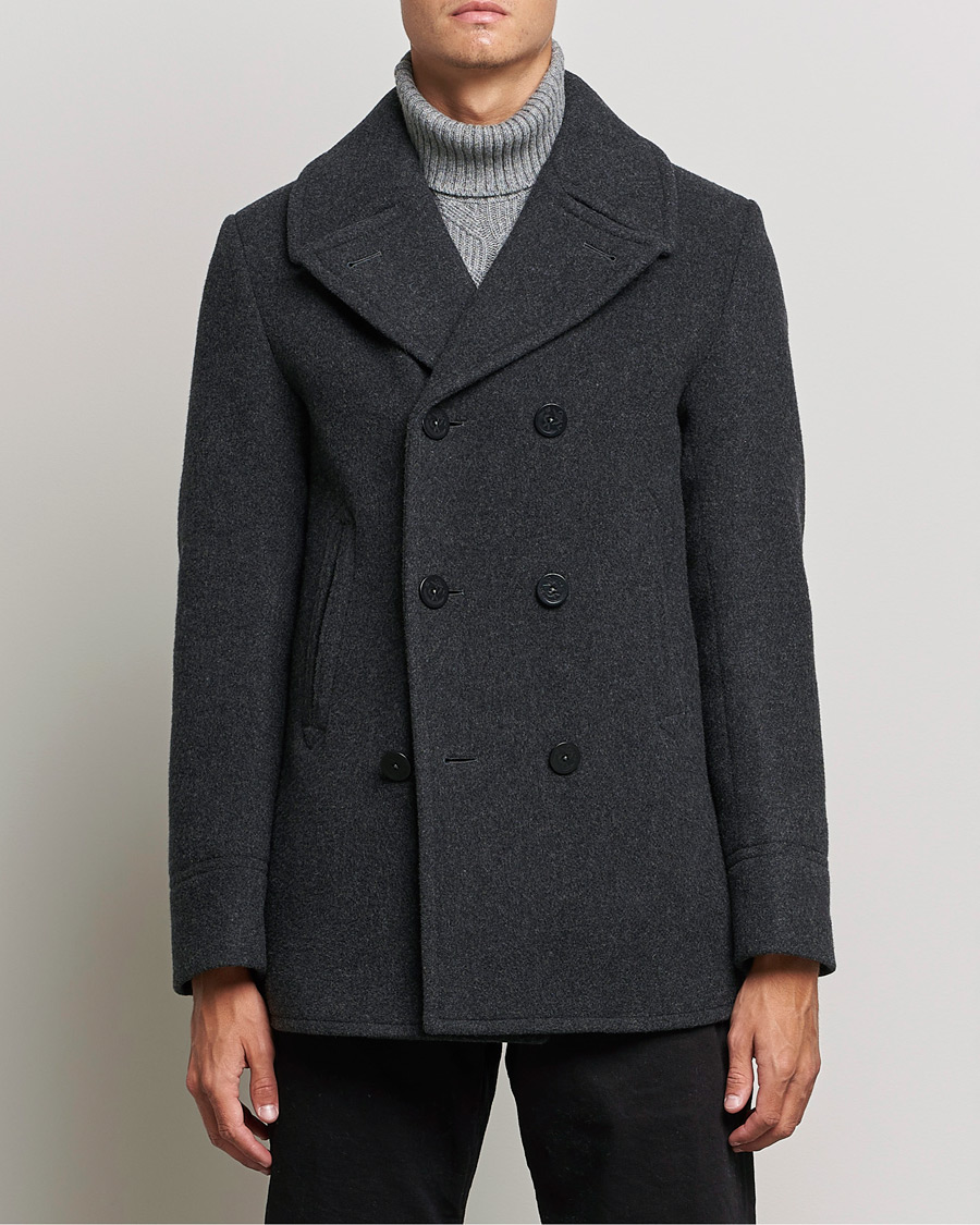 Herren | Jacken | Polo Ralph Lauren | Wool Melton Peacoat Navy Charcoal