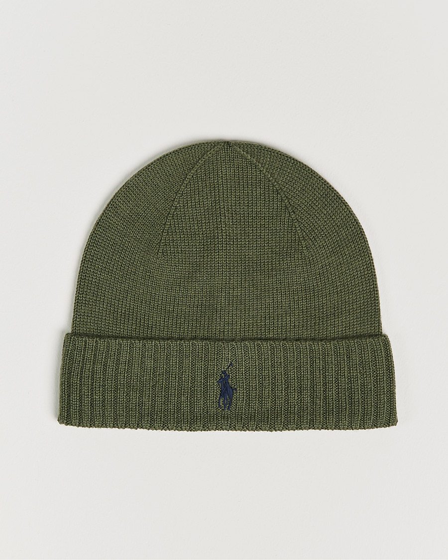 Herren | Polo Ralph Lauren Merino Wool Beanie Army Olive Heather | Polo Ralph Lauren | Merino Wool Beanie Army Olive Heather