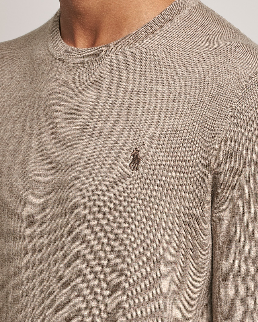 Herren | Pullover | Polo Ralph Lauren | Merino Crew Neck Pullover Light Walnut Heather