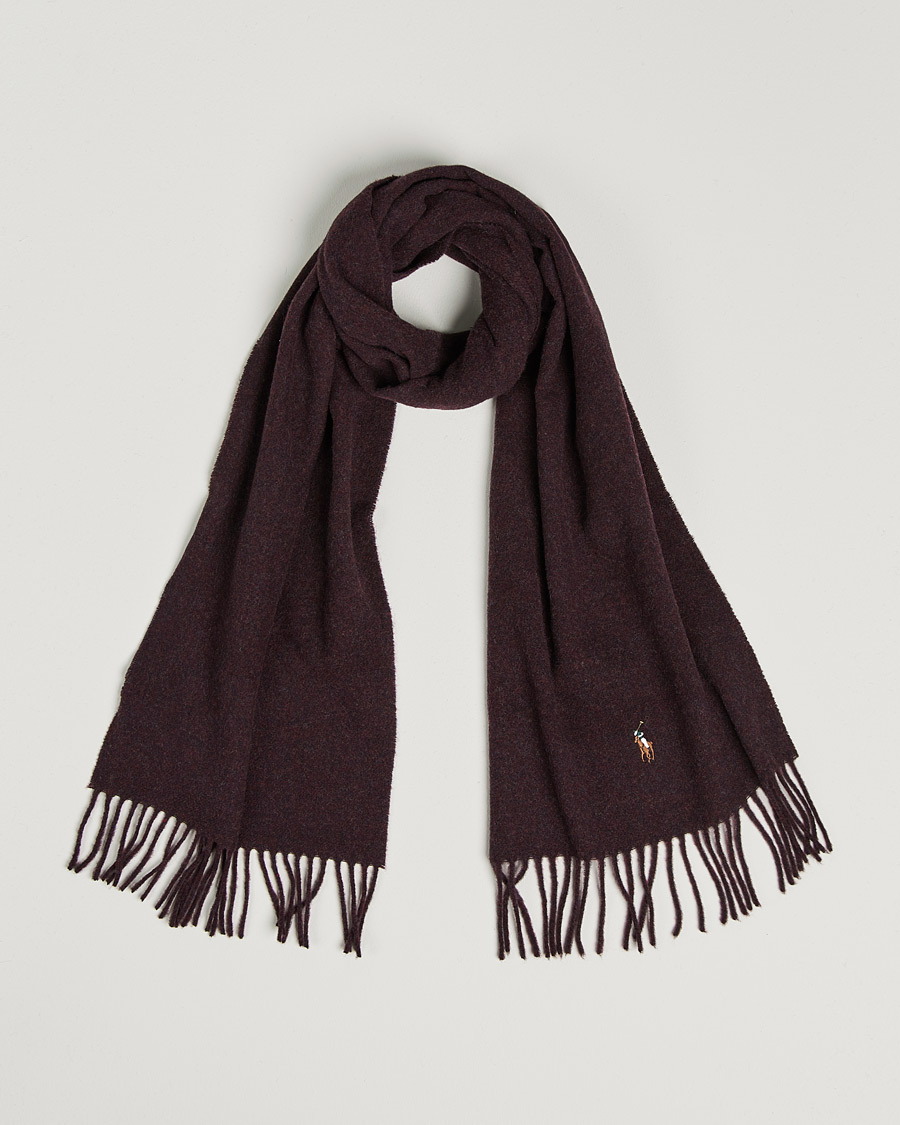 Herren | Polo Ralph Lauren Signature Wool Scarf Aged Wine Heather | Polo Ralph Lauren | Signature Wool Scarf Aged Wine Heather