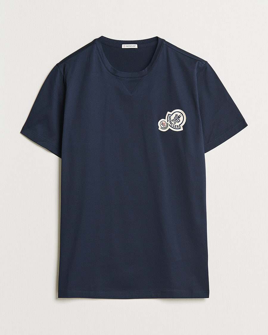 Herren | T-Shirts | Moncler | Double Logo T-Shirt Navy