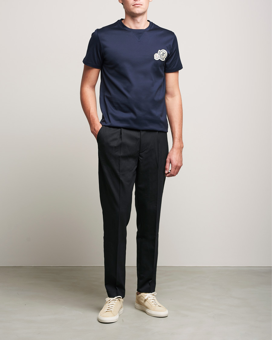 Herren | T-Shirts | Moncler | Double Logo T-Shirt Navy