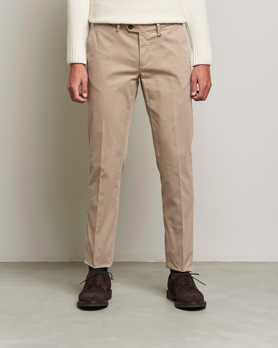 Herren | Hosen | Canali | Slim Fit Twill Cotton Chinos Beige