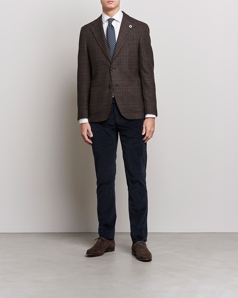 Herren | Hosen | Canali | Slim Fit Corduroy Trousers Navy