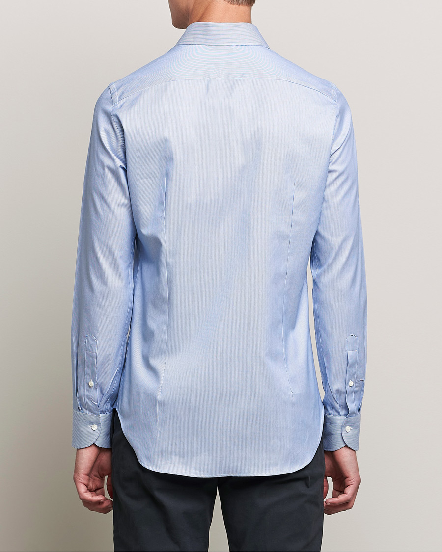 Herren | Hemden | Canali | Slim Fit Cut Away Shirt Blue Stripe