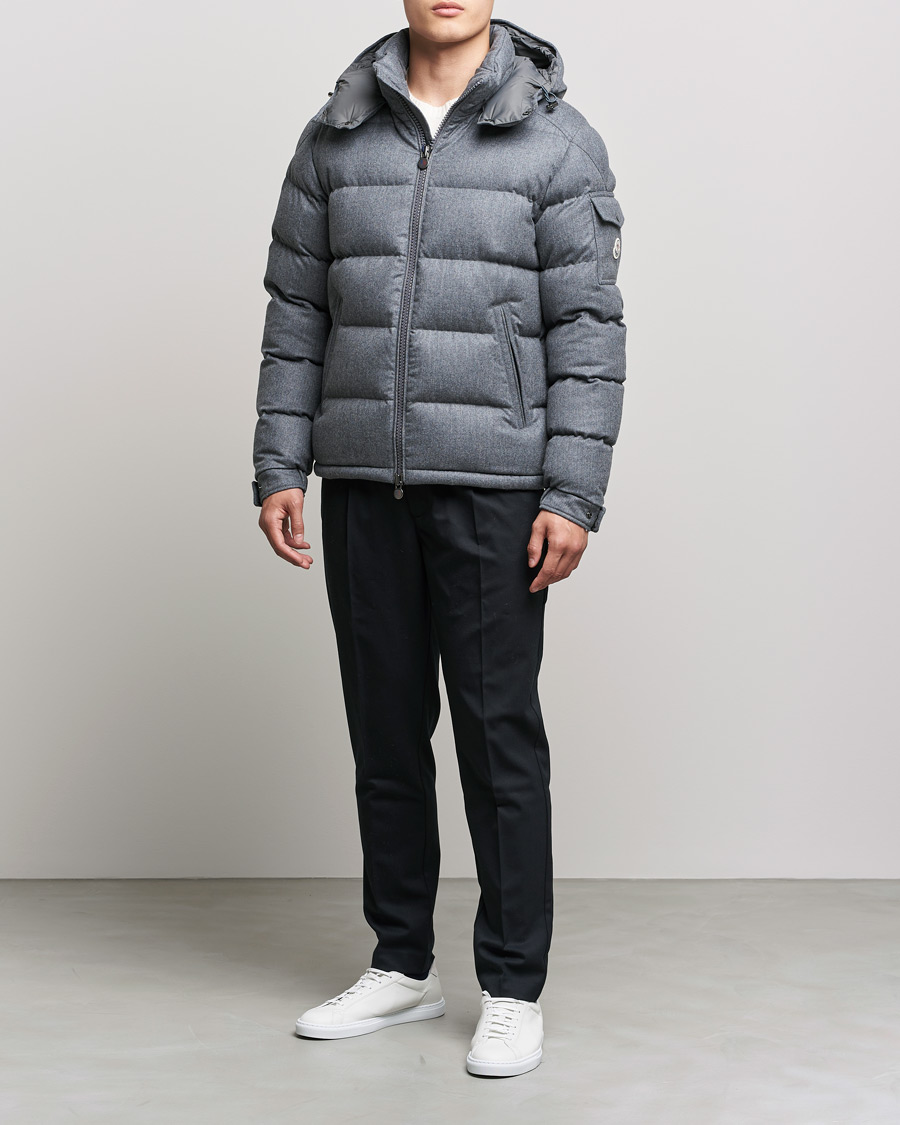 Herren | Jacken | Moncler | Montgenevre Flannel Down Jacket Grey Melange