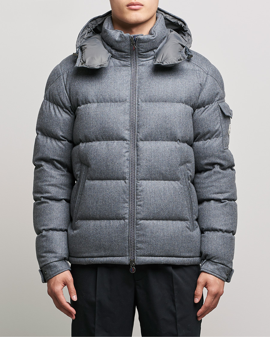 Herren | Jacken | Moncler | Montgenevre Flannel Down Jacket Grey Melange