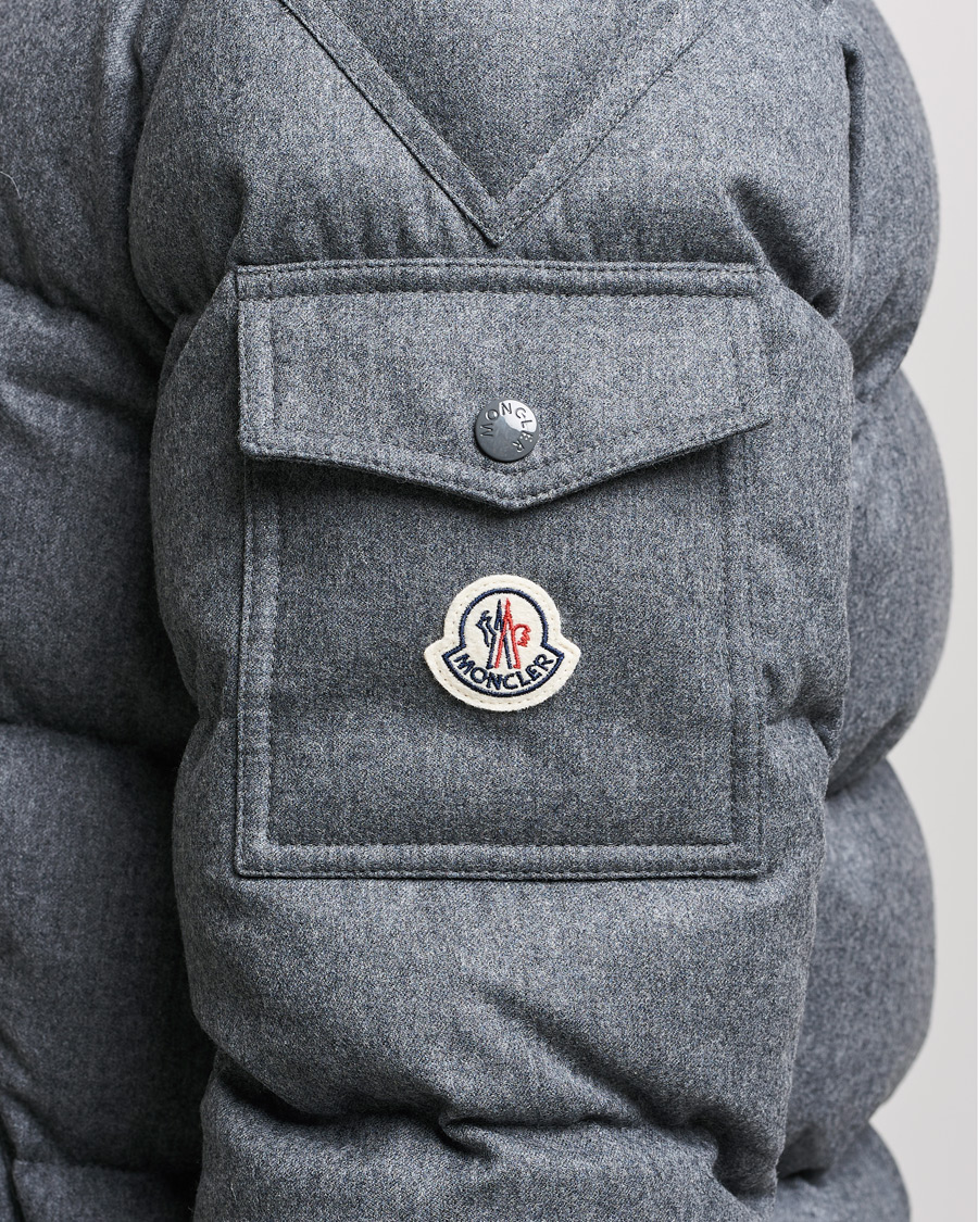 Herren | Jacken | Moncler | Montgenevre Flannel Down Jacket Grey Melange