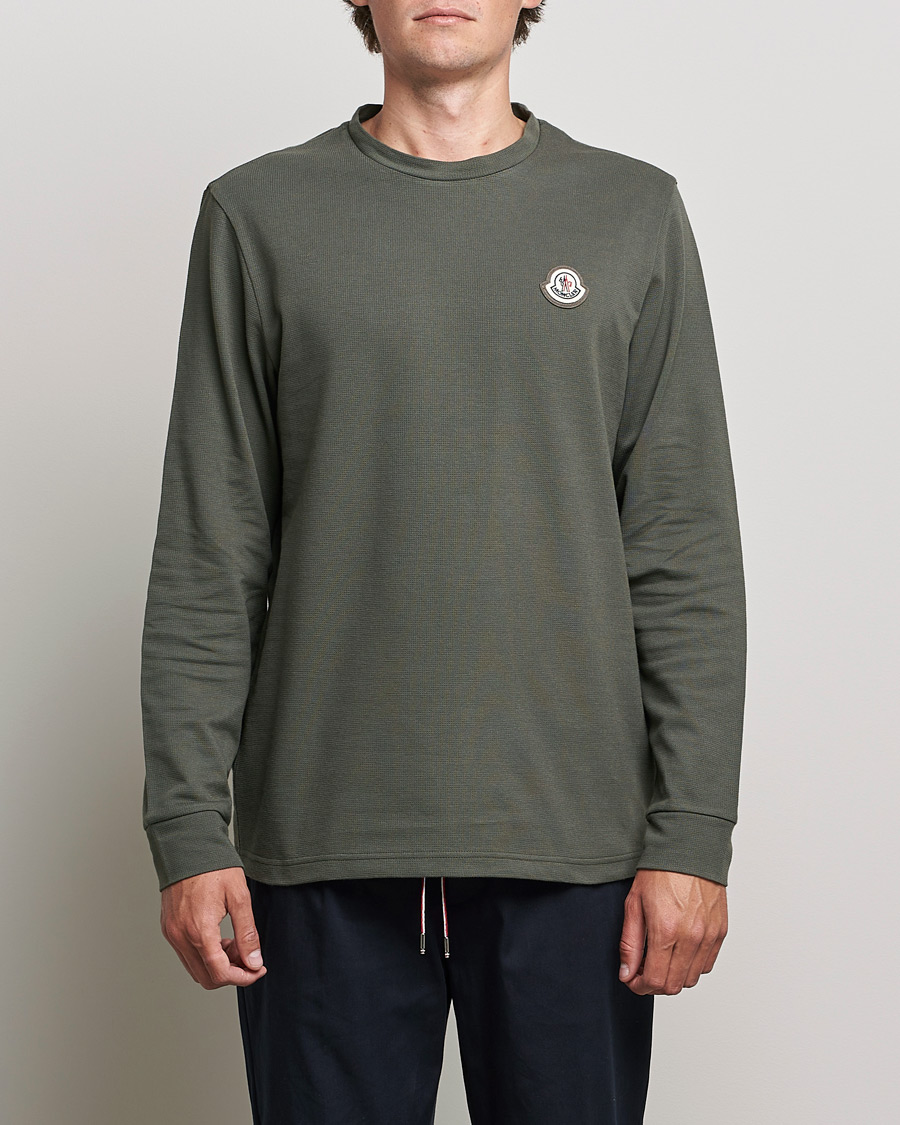 Herren | T-Shirts | Moncler | Long Sleeve Logo Patch T-Shirt Grey