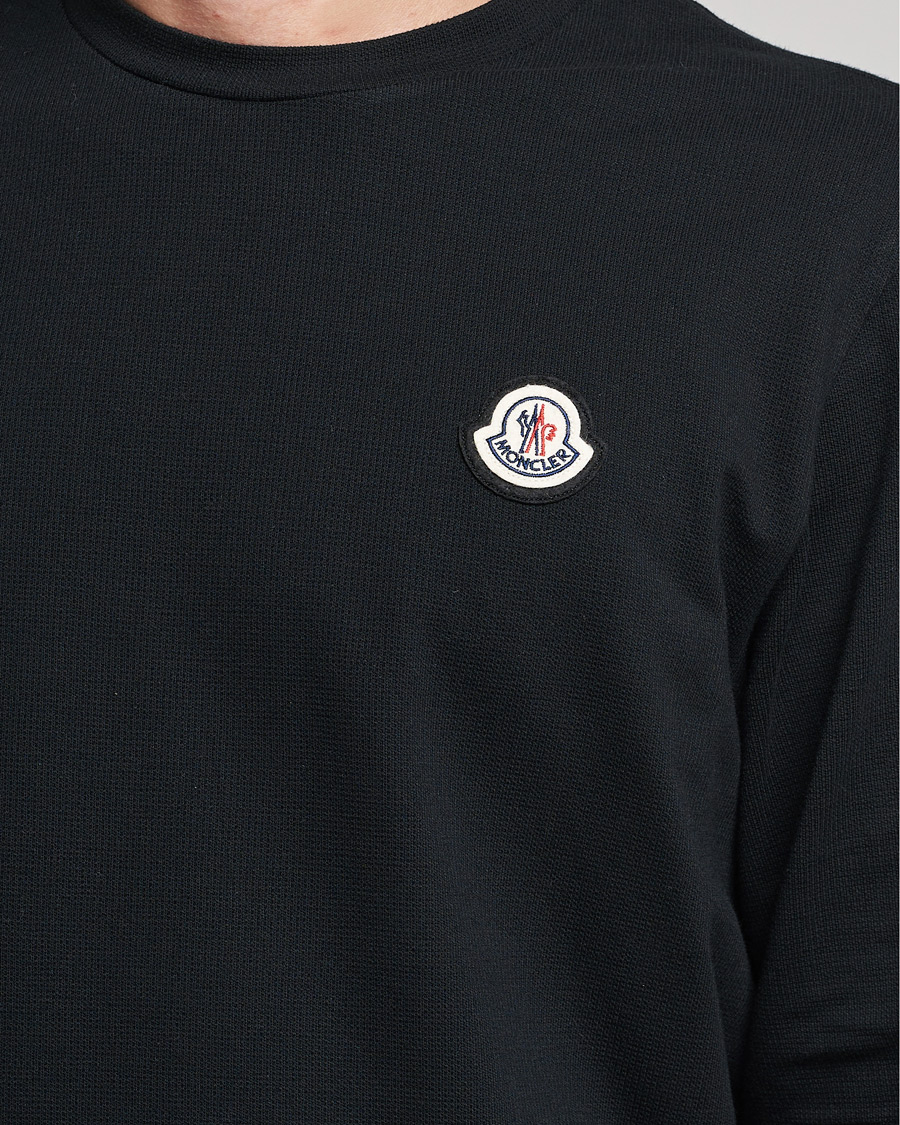 Herren | T-Shirts | Moncler | Long Sleeve Logo Patch T-Shirt Black