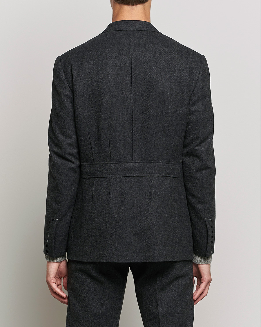 Herren | Sakkos | Ralph Lauren Purple Label | Double Breasted Flannel Sportcoat Dark Grey