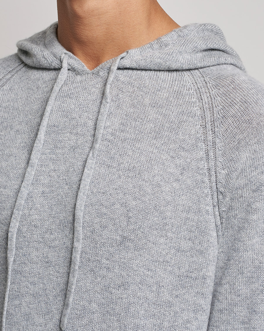 Herren | Pullover | Johnstons of Elgin | Seamless Cashmere Hoodie Silver