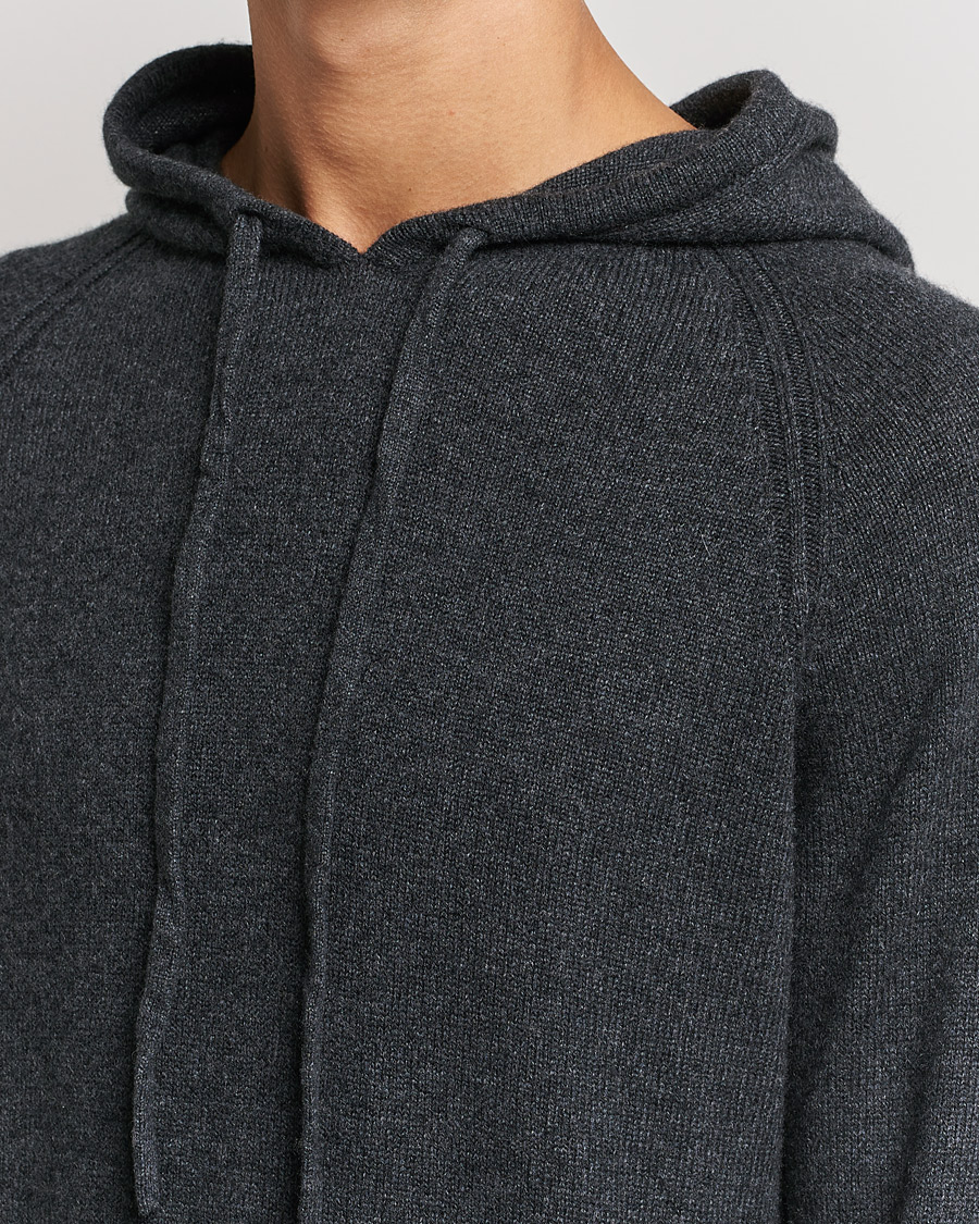 Herren | Pullover | Johnstons of Elgin | Seamless Cashmere Hoodie Carbon