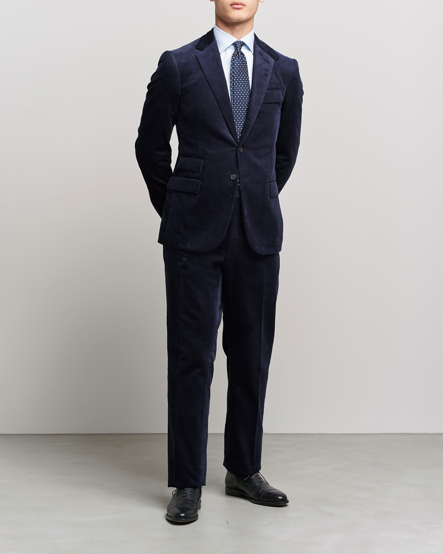 Herren | Hosen | Ralph Lauren Purple Label | Wale Corduroy Trousers Chairman Navy