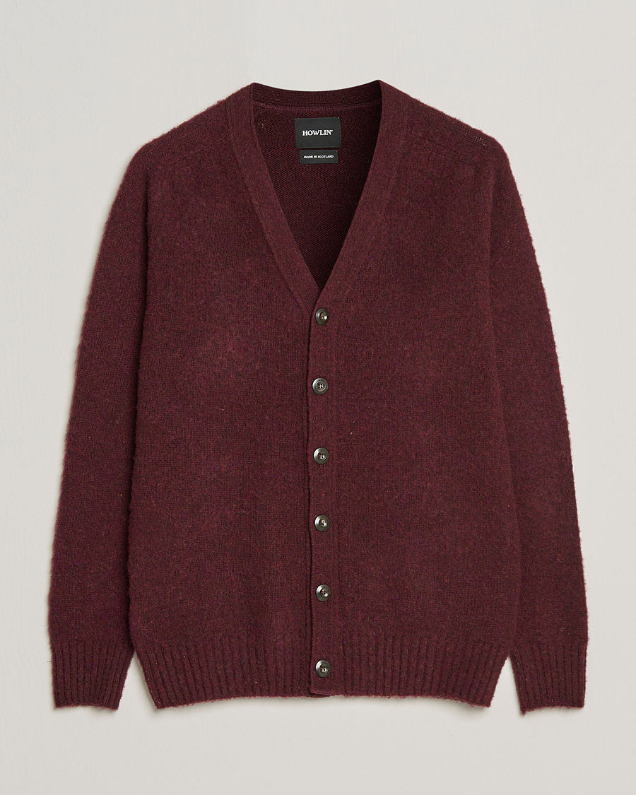 Herren | Pullover | Howlin' | Brushed Wool Cardigan Bordeaux
