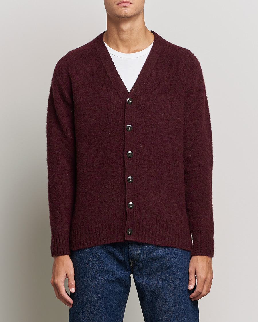 Herren | Pullover | Howlin' | Brushed Wool Cardigan Bordeaux