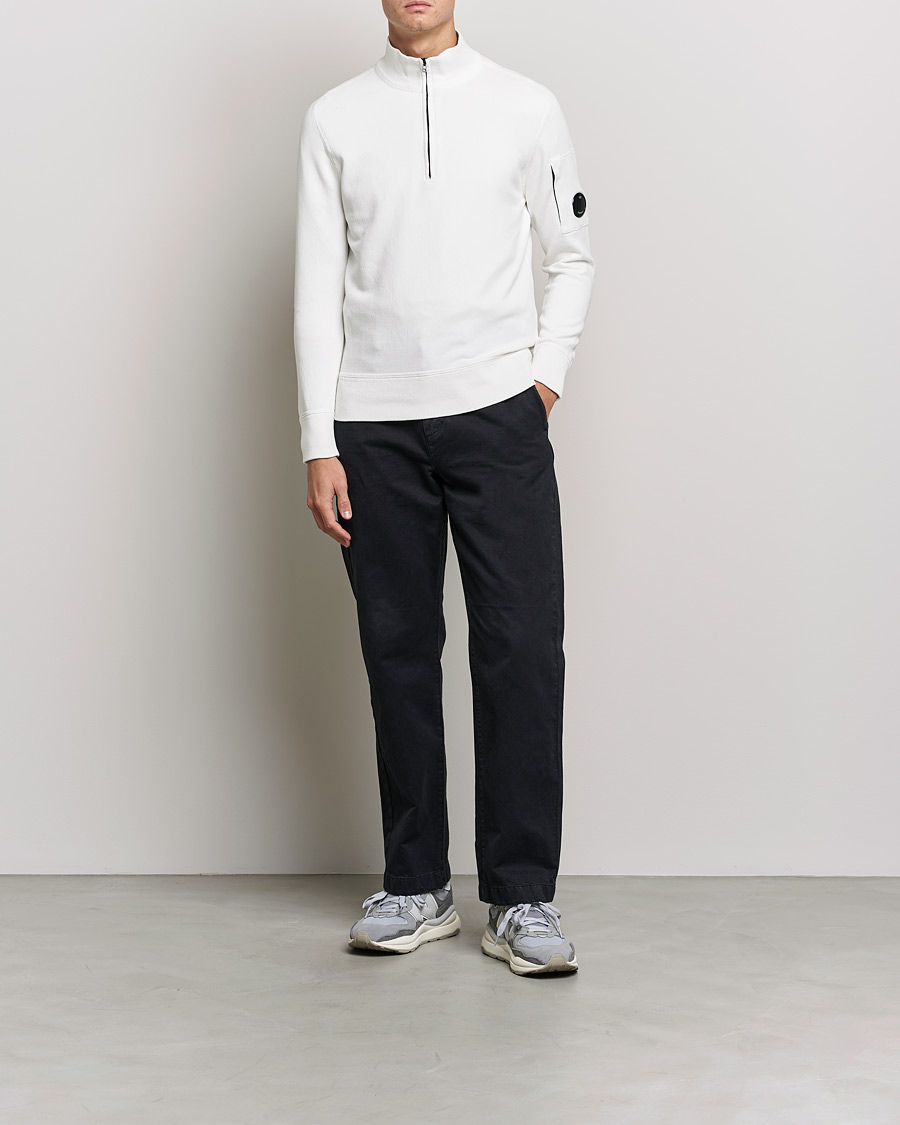 Herren | Pullover | C.P. Company | Knitted Cotton Lens Half Zip White
