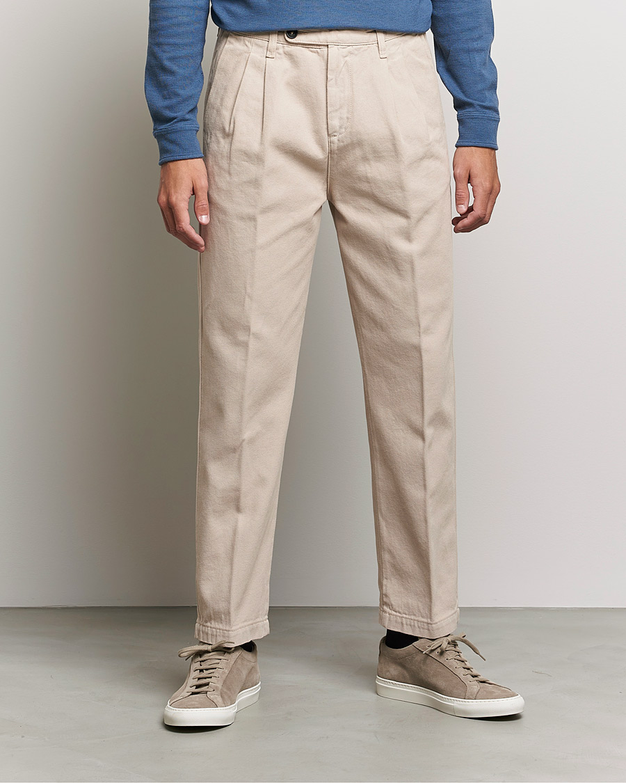 Herren | Hosen | Massimo Alba | Strallo Pleated Chinos Beige