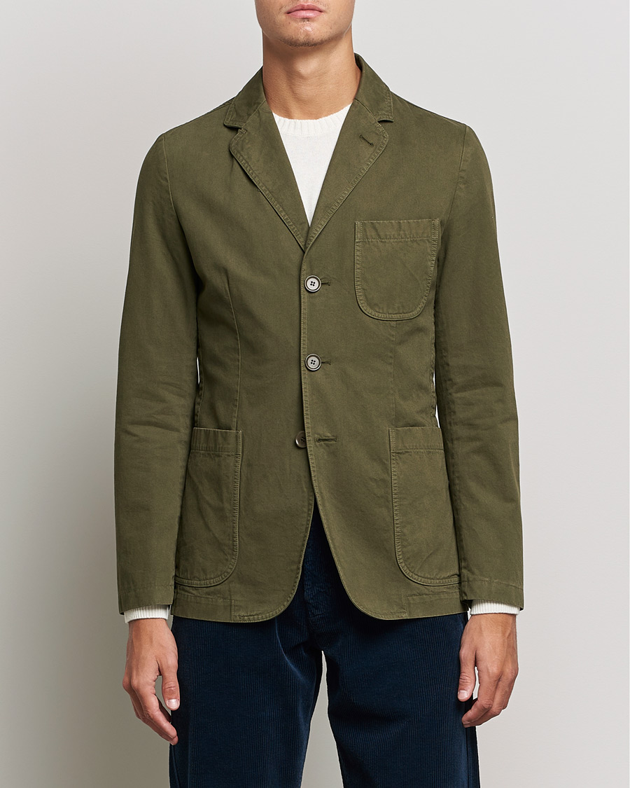 Herren | Sakkos | Aspesi | Murakami Cotton Blazer Military Green