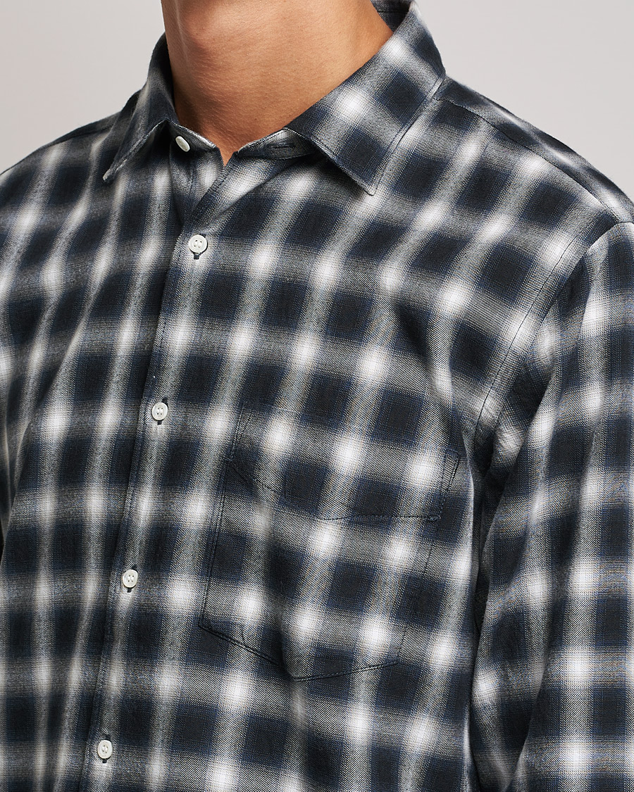 Herren | Hemden | Aspesi | Checked Flannel Shirt Blue/Grey