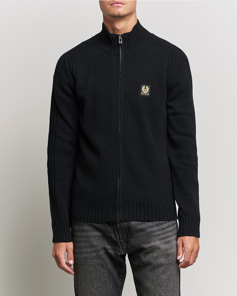Herren | Pullover | Belstaff | Watch Full Zip Wool Cardigan Black