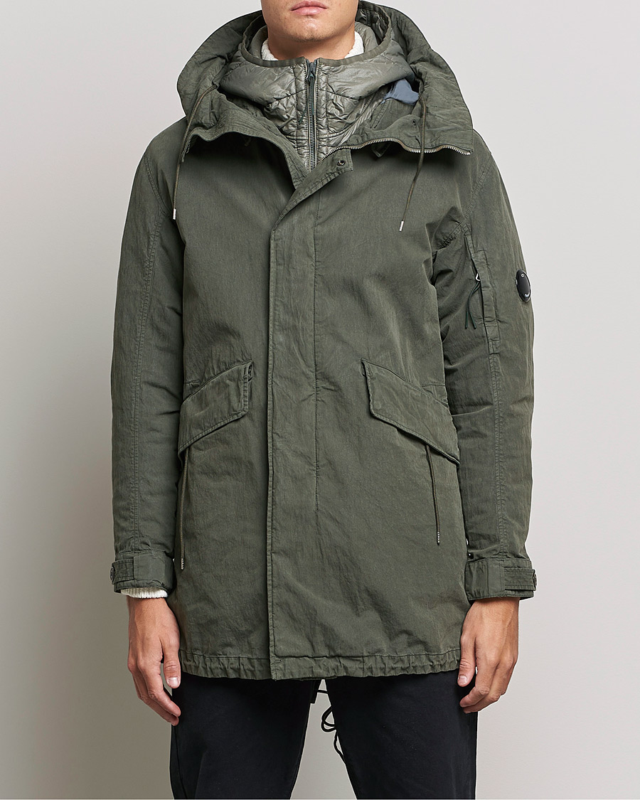 Herren | Jacken | C.P. Company | 50 Fili Garment Dyed Cotton/Nylon 2 in 1 Parka Green