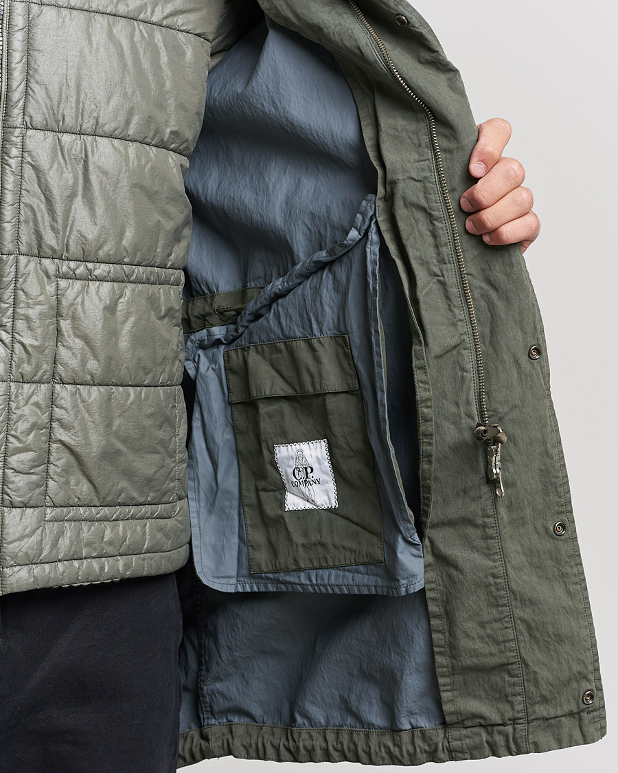 Herren | Jacken | C.P. Company | 50 Fili Garment Dyed Cotton/Nylon 2 in 1 Parka Green