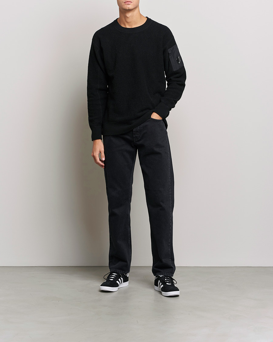 Herren | Pullover | C.P. Company | Structured Lambswool Lens Roundneck Black