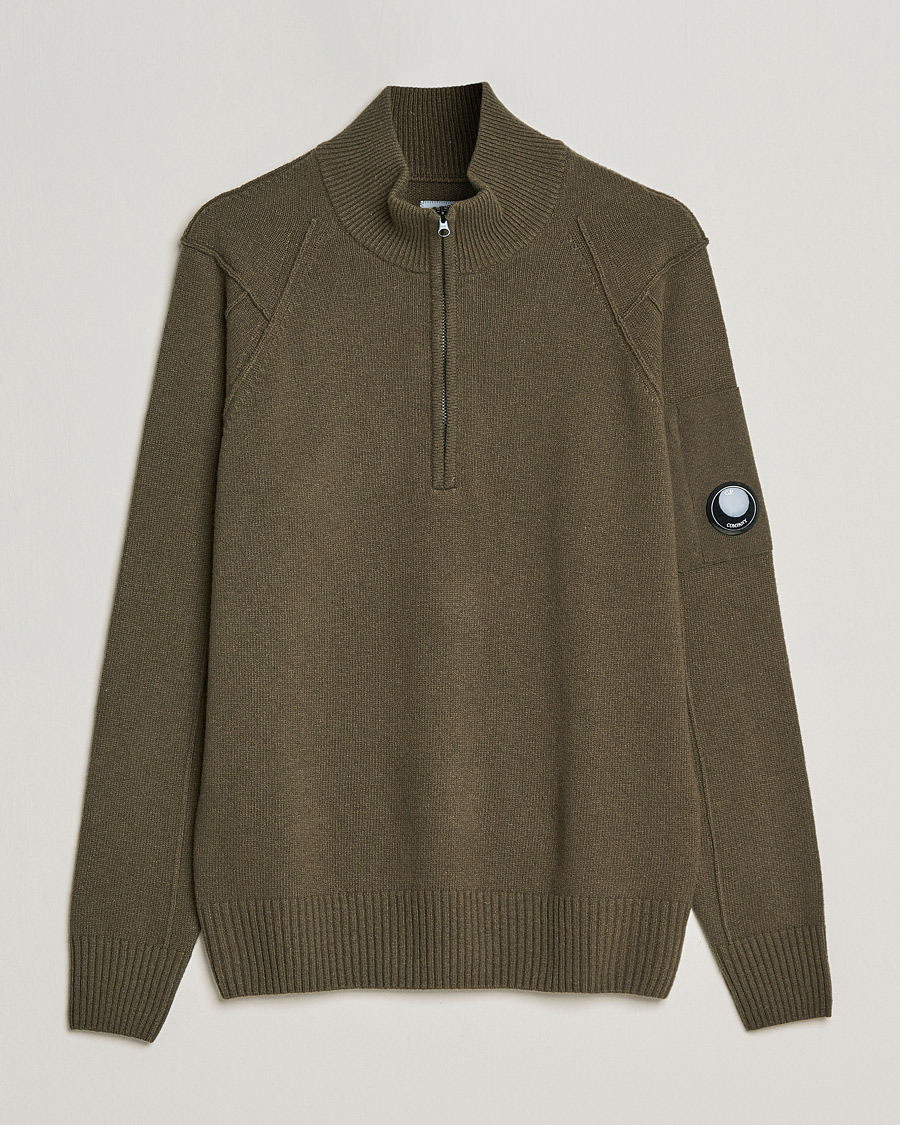 Herren | Pullover | C.P. Company | Lambswool Lens Half Zip Ivy Green