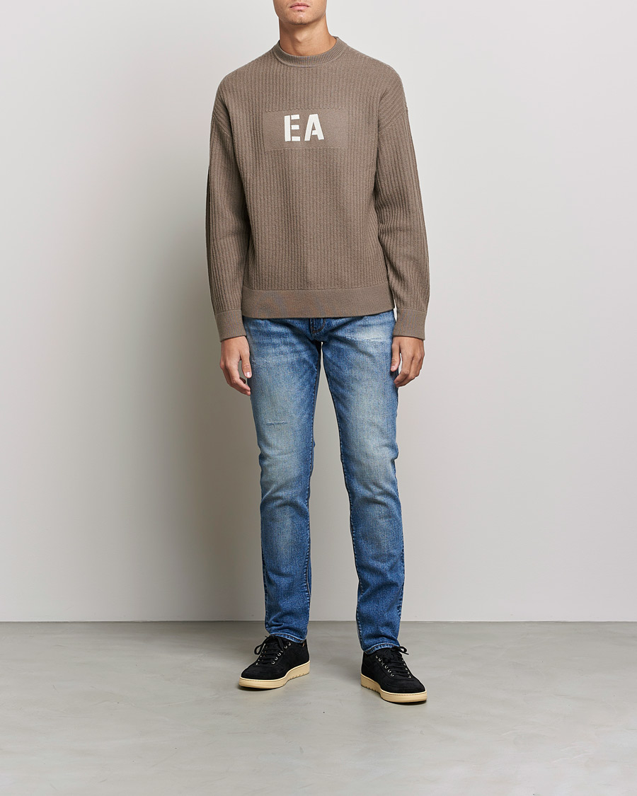 Herren | Pullover | Emporio Armani | Wool Logo Sweater Camel