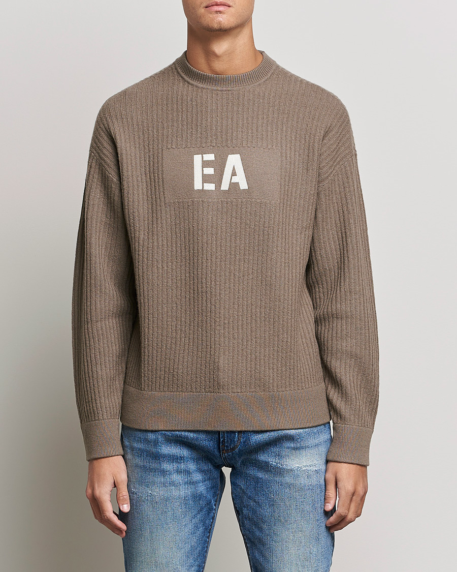 Herren | Pullover | Emporio Armani | Wool Logo Sweater Camel