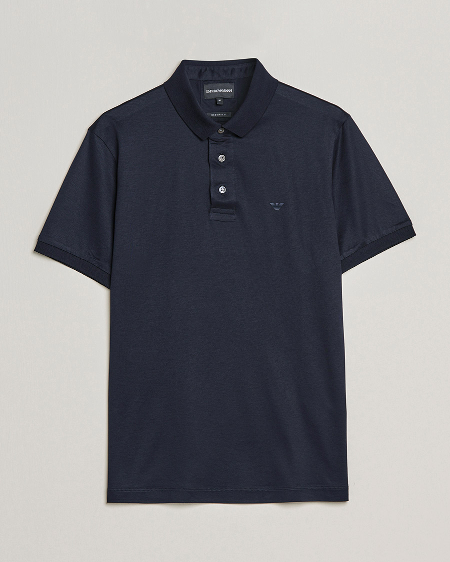 Herren | Poloshirts | Emporio Armani | Cotton Stretch Pique Navy