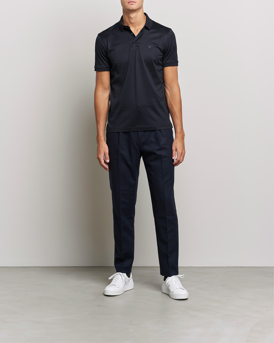 Herren | Poloshirts | Emporio Armani | Cotton Stretch Pique Navy