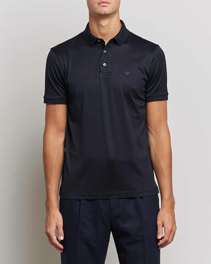 Herren | Poloshirts | Emporio Armani | Cotton Stretch Pique Navy