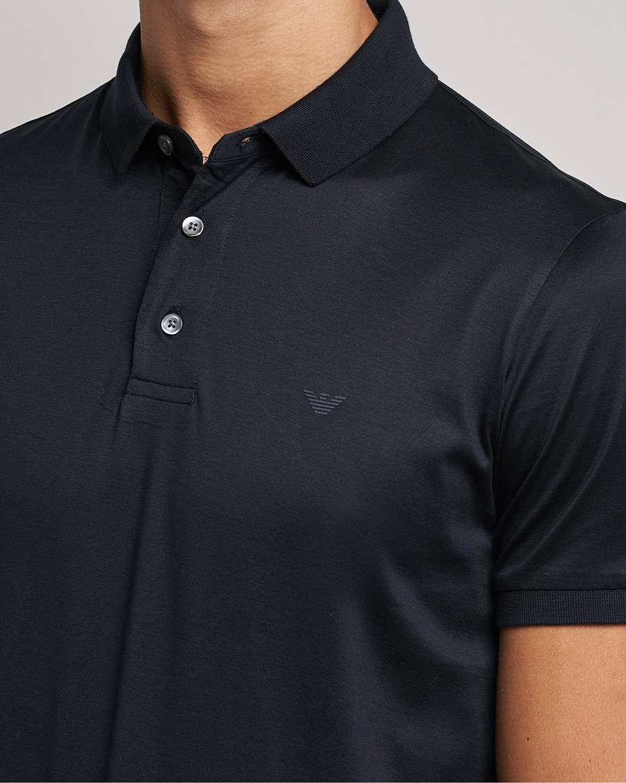 Herren | Poloshirts | Emporio Armani | Cotton Stretch Pique Navy