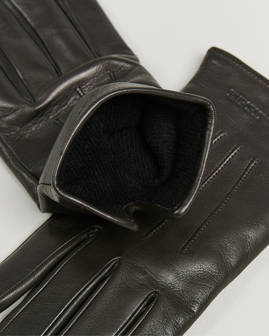 Herren | Emporio Armani Leather Gloves Dark Brown | Emporio Armani | Leather Gloves Dark Brown