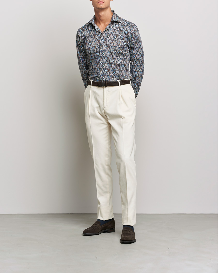 Herren | Hemden | Eton | Paisley Signature Twill Slim Shirt Navy Blue