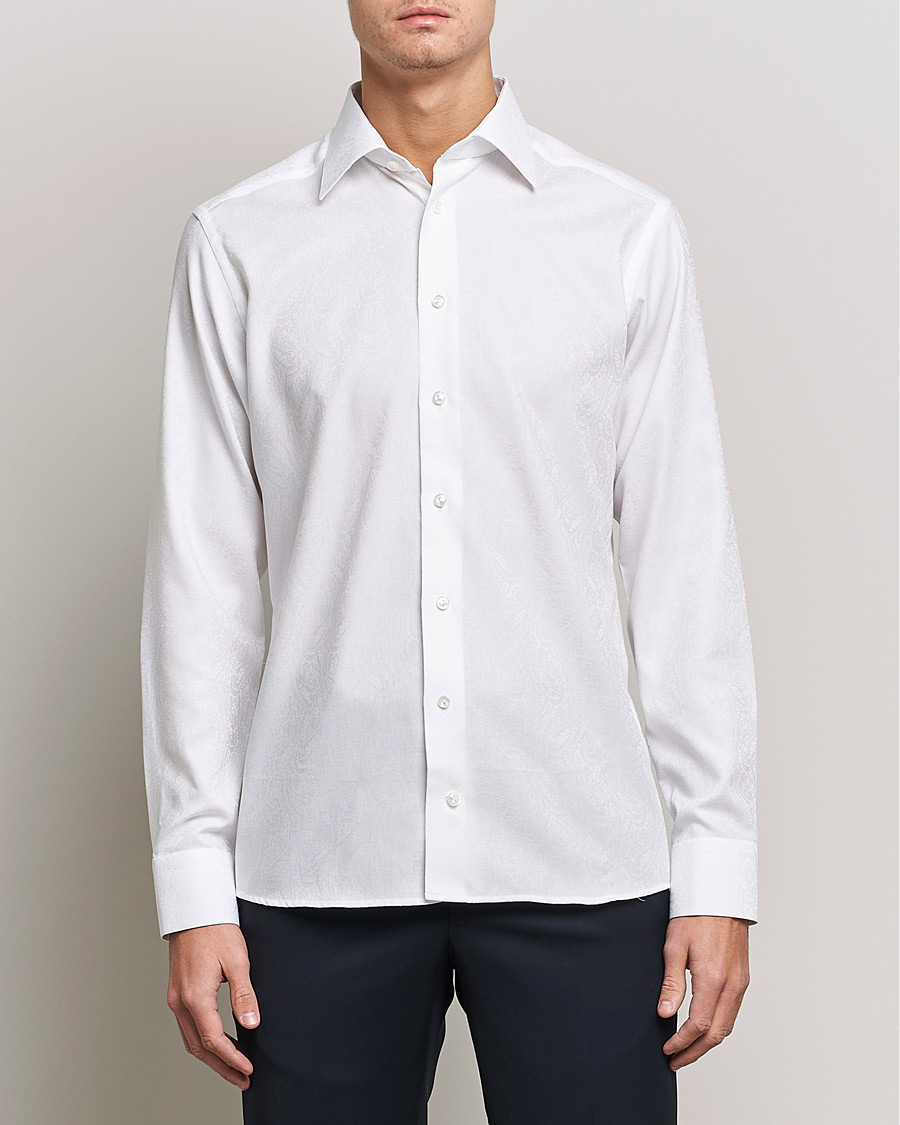 Herren | Hemden | Eton | Jaquard Paisley Shirt White