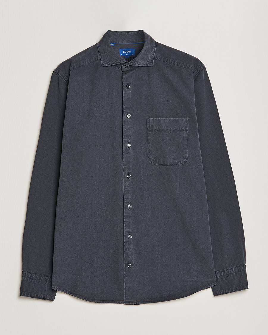 Herren | Hemden | Eton | Recycled Cotton Denim Shirt Black