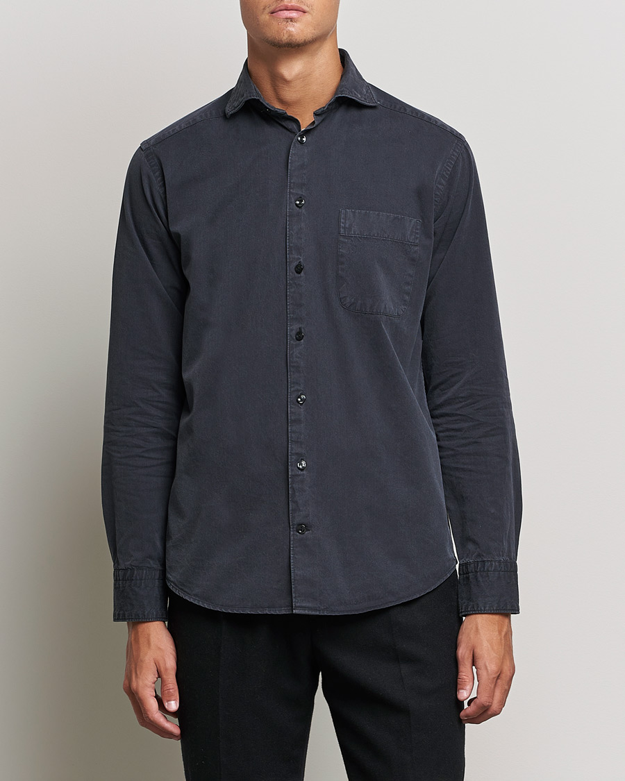 Herren | Hemden | Eton | Recycled Cotton Denim Shirt Black