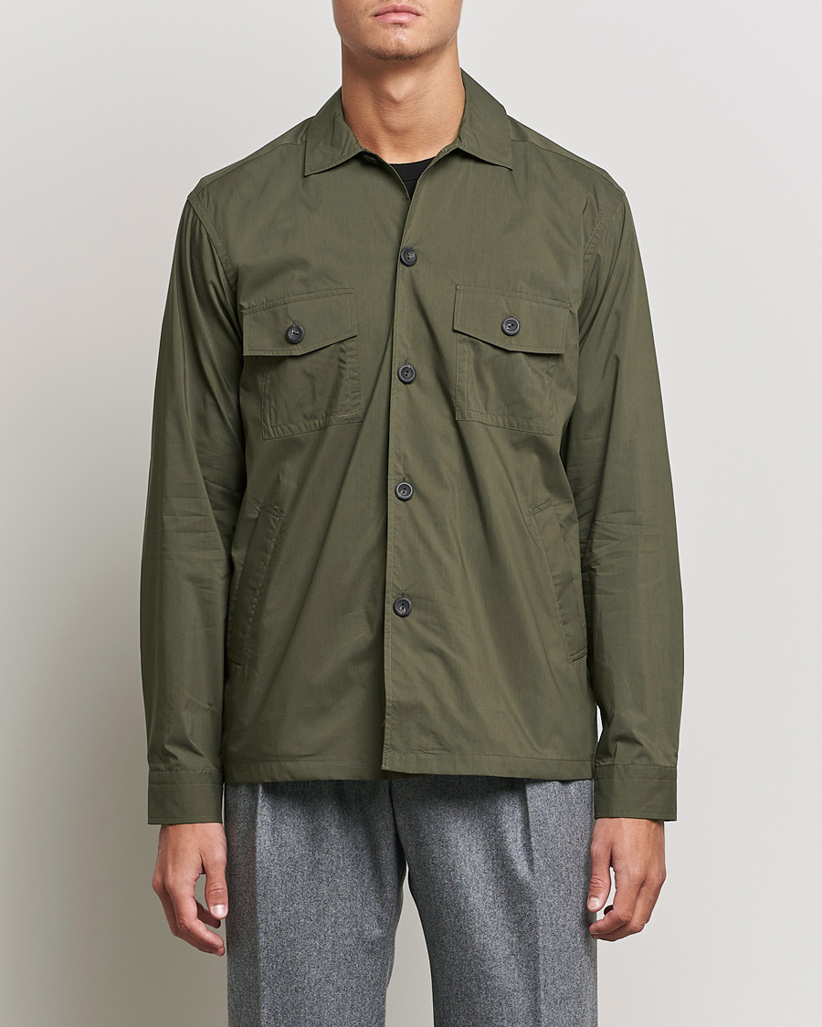 Herren | Hemden | Eton | Cotton Nylon Overshirt Olive