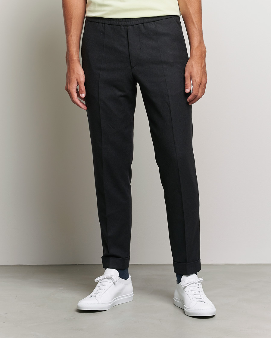 Herren | Hosen | Filippa K | Terry Flannel Trousers Black