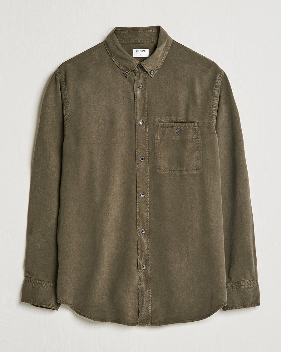 Herren | Hemden | Filippa K | Zachary Tencel Shirt Dark Forest Green