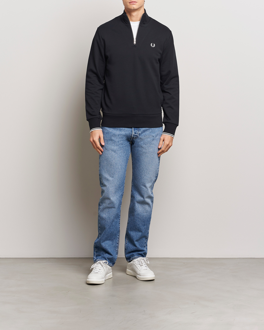 Herren | Pullover | Fred Perry | Half Zip Sweatshirt Black